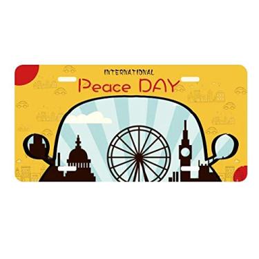 Imagem de DIYthinker Britain UK London Eye Outline United Kingdom placa de carro decoração Dia da Paz