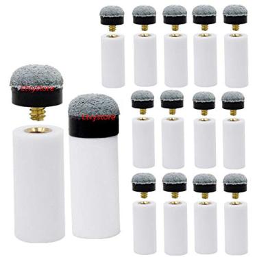 Imagem de Ltvystore Pontas de rosca cinza macias de substituição de bilhar com pontas de rosquear brancas para piscinas e ponteiras de coque, durável profissional Snooker Cue peça de reposição conjunto de ferramentas de reparo, pacote com 30, grey13mm