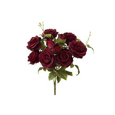 Imagem de Flores Artificiais - Buquê de Rosas Diana Vermelha Envelhecida | Linha Permanente Formosinha