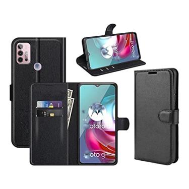 Imagem de Capa Capinha Carteira De Couro Preta Para Motorola Moto G30 / G10 com Tela de 6.5 Polegadas Flip Magnética com Suporte e Slot para Cartão - (C7COMPANY)