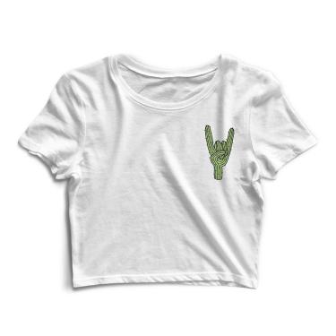 Imagem de Blusa Blusinha Cropped Tshirt Camiseta Feminina Rock Roll Cactos-Feminino