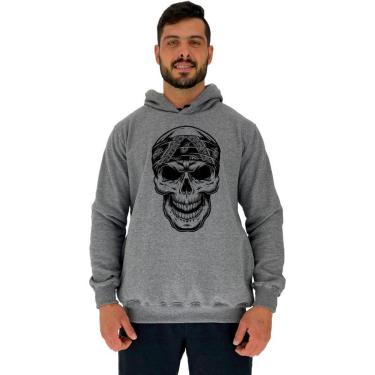 Imagem de Blusa Moletom MXD Conceito Tradicional Com Touca Caveira Com Bandana Masculina-Masculino