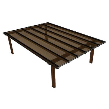 Imagem de Cobertura Policarbonato Alveolar 4,00m x 6,00m - Bronze 6mm