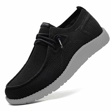 Imagem de ITAZERO Sapatos masculinos extra largos – 4E a 5E bico largo para homens 2GG largura larga pés inchados – Mocassins masculinos e slip-ons com palmilha de suporte de arco para fascite plantar, 02