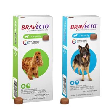 Imagem de Bravecto Cães Antipulgas e Carrapatos MSD | Kit 500mg e 1000mg