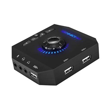 Imagem de Adaptador de placa de som USB de 7.1 canais, placa de som externa, adaptador de áudio USB com interface de 3,5 mm e interface USB para dispositivos de jogos e laptops