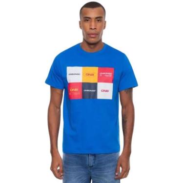 Imagem de Camiseta Masculina Onbongo Lettering Azul D877a