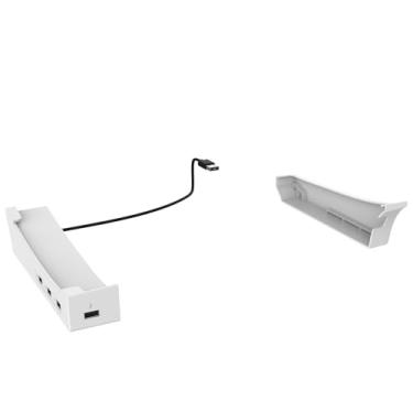 Imagem de DAGIJIRD Suporte de mesa estável de armazenamento horizontal com hub USB de 4 portas para console PS5 Slim