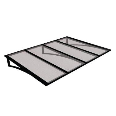 Imagem de Toldo Fixo Em Policarbonato Alveolar Cristal - 2,00m X 1,00m - Estrutura Preta