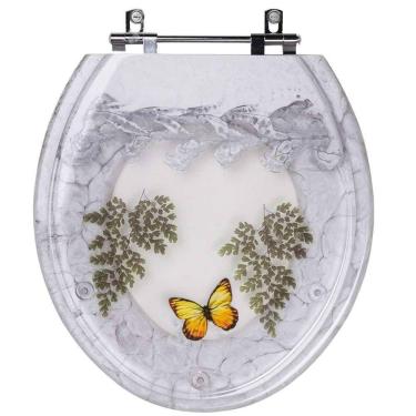 Imagem de Assento Sanitario Poliester Decorado Borboleta Parati Para Vaso Logasa