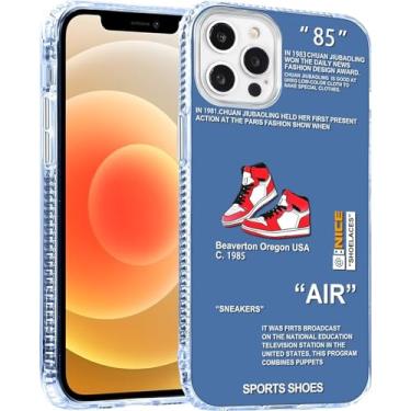 Imagem de WEBJIASU Capa legal para iPhone 15 Plus, capa descolada para iPhone com sapatos esportivos vermelhos e estampa de tênis de marca, proteção envolta para lentes para meninos e homens para telefone 15
