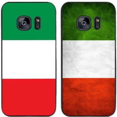 Imagem de 2 peças retrô bandeira da Itália impressa TPU gel silicone capa de telefone traseira para Samsung Galaxy (Galaxy S7 Edge)
