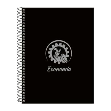 Imagem de Caderno Universitário Espiral 20 Matérias Profissões Economia (Preto e Prata)
