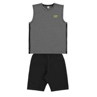 Imagem de Conjunto Infantil Regata Dry Fit UV 50+ E Bermuda Moletom-Masculino