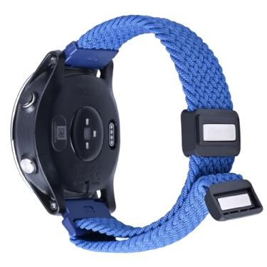 Imagem de C2D JOY Pulseira de nylon trançada compatível com Garmin Forerunner 965/955 e Approach S62/S70 pulseira magnética esportiva de nylon azul