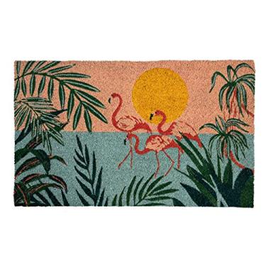 Imagem de Entryways Flamingo Lagoon Capacho de fibra de coco, 43 cm x 71 cm x 1,2 cm