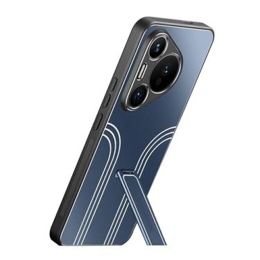 Imagem de POYUFRG Capa azul, 70, ultrafina para Huawei Pura 70 Ultra/70 Pro/70 Pro+/70, cobertura total, proteção de lente, capa traseira de metal resistente e durável