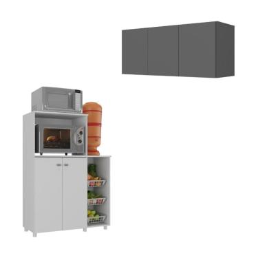 Imagem de Kit Armário de Cozinha 3 Portas com Balcão Multiuso/Fruteira Multimóveis MP2235
