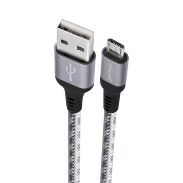 Imagem de Geonav Cabo Micro USB, nylon trançado, para dispositivo Android e acessórios, 1,5 MT, MIC15T, Cinza