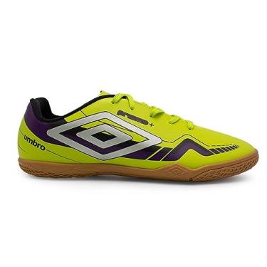Imagem de Chuteira Futsal Umbro Prisma+,Verde Limão/Prata/Roxo,39
