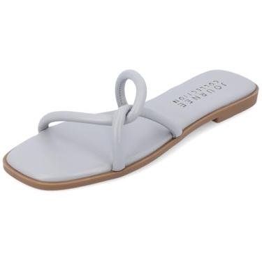 Imagem de Journee Collection Womens Lauda Tru Comfort Foam Vegan Leather Slip On Sandals Blue 6.5 Medium WOMENS US