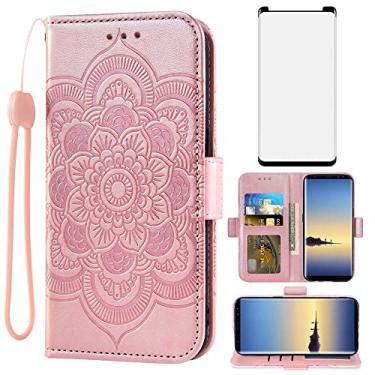 Imagem de Asuwish Capa carteira compatível com Samsung Galaxy Note 8 e protetor de tela de vidro temperado, capa flip com suporte para cartão de crédito, capas para celular para Glaxay Note8 Not S8 Galaxies