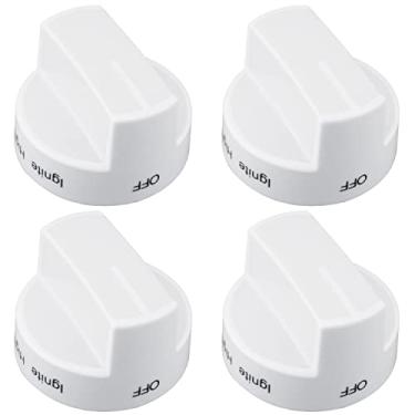 Imagem de WPW10339443 Puxador de forno de fogão a gás peça de substituição branca maçanetas de controle de queimador de superfície do fogão compatíveis com Whirlpool substitui W10339443 AP6019878 2311009