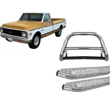 Imagem de Kit Quebra Mato C/Barra Estribo Chapa Cromado C-20 - HOZZ