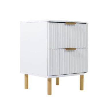 Imagem de Mesa de Cabeceira Ditália 2 Gavetas DM-121, Branco