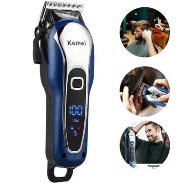 Imagem de Máquina de Cabelo Barba Acabamento Profissional Dourado Motor Forte - 