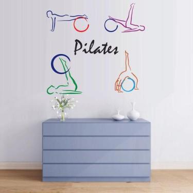Imagem de Adesivo De Parede Decorativo Para Studio Pilates Yoga - Colakoala Ades