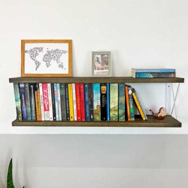 Imagem de Prateleira Dual de Ferro e Madeira 100cm Industrial Tabaco e Branco - 