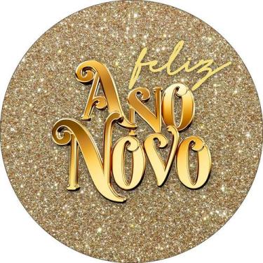 Imagem de Painel De Festa Redondo 1,50x1,50 - Ano Novo Tons Bronze e Dourado 020
