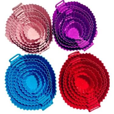 Imagem de 6 Formas de Silicone Para Air fryer Tamanho variados Reutilizável Prot