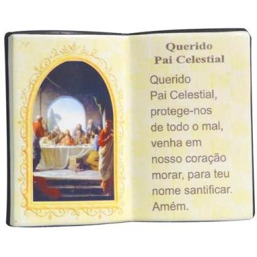 Imagem de Livro de Oração Pai Celestial Resina Porta Caneta 15cm - Zona Livre