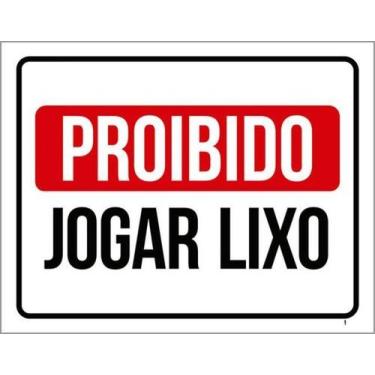 Imagem de Kit 5 Placas Sinalização - Proibido Jogar Lixo - Sinalizo
