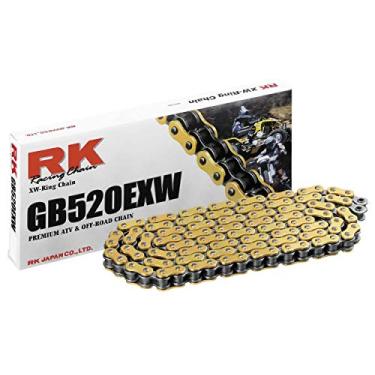 Imagem de RK Racing Chain GB520EXW-114 (Série 520) Ouro 114 Link Extremo Desempenho Off-Road e ATV Corrente de anel XW com elo de conexão