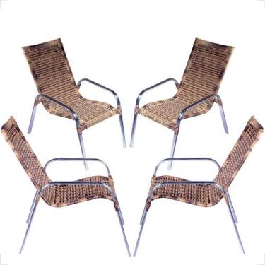 Imagem de Conjunto 4 Cadeiras Alumínio Área Externa Fortaleza Fibra Sintética Ar