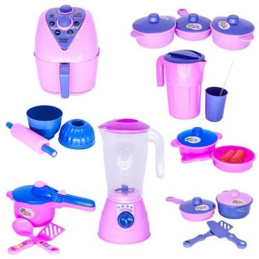 Imagem de Brinquedo Cozinha Menina Jogo Panela Air Fryer Jarra 21pç - Altimar