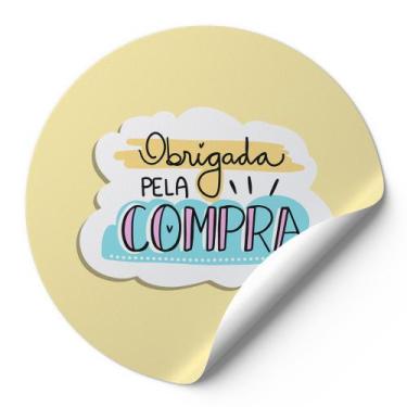 Imagem de 120 Etiquetas Auto Colante Adesivos Redondos Obrigada Pela Compra Fund