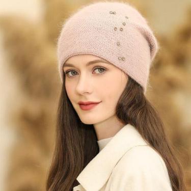 Imagem de Touca Inverno Feminino Pele De Coelho Casual - ElaShopp