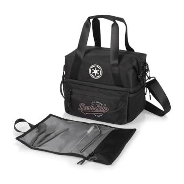 Imagem de PICNIC TIME Utensil Tarana Isolado Feito de Material Reciclado, Caixa com Conjunto de Piquenique, Lancheira Upcycled Lunch Cooler Bag, 11.024 x 6.89 x 9.449, Carbon Black - Star Wars Darth Vader Dark