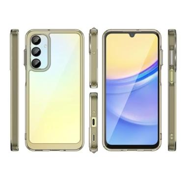 Imagem de HTXWXJC Capa para Galaxy A16, SM-A166 Samsung A16 com protetor de tela, capa rígida de policarbonato transparente à prova de choque fina para Samsung Galaxy A16 preta transparente