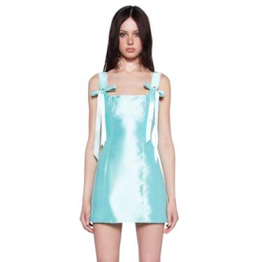 Imagem de Dolls Kill Pixie Stardust Mini Dress by Current Mood - Taffeta Dress with Fit and Flare Silhouette, Perfect for Special Events - Blue, Medium