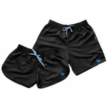 Imagem de Kit Casal Moda Praia Shorts Mauricinho Bermudas Tactel - Relaxado, P(M