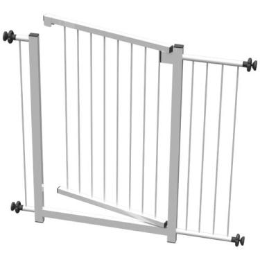 Imagem de Grade portão pet bebê divisor ambiente corredor 70 cm 85 cm branco - M