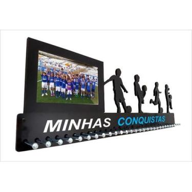 Imagem de Porta Medalha Futebol Kids Porta Retrato Até 100 Medalhas - QUADRO DE 