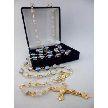 Imagem de Terço opalina 8mm - folh. ouro - armazem
