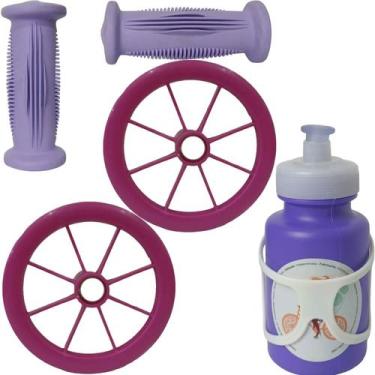 Imagem de Punho Garrafinha Rodinha Avulsa P/ Bicicleta Aro 12 Nathor, Rosa escur