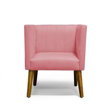 Imagem de Poltrona Decorativa Barcelona Suede Rosa - Casa & Estofados - Meu Lar 